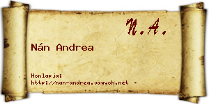 Nán Andrea névjegykártya